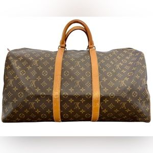 Authentic Louis Vuitton Keepall Bandouliere 55 Travel Bag Monogram